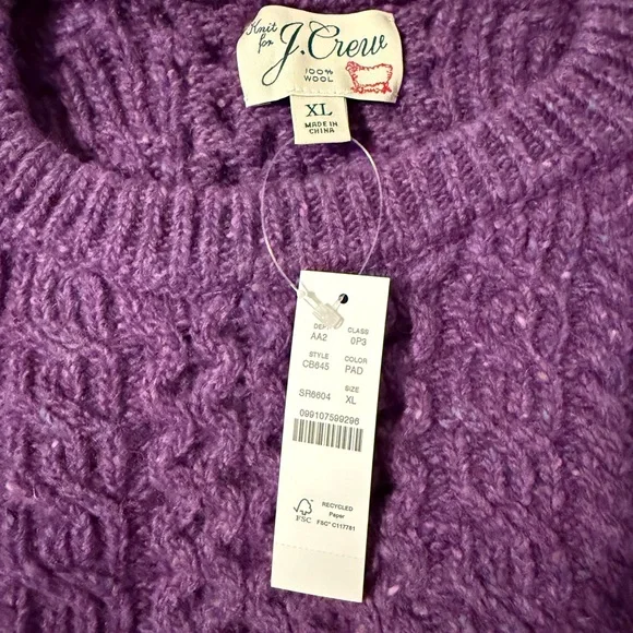 J. Crew Violet Cable Knit Sweater - Picture 6 of 9